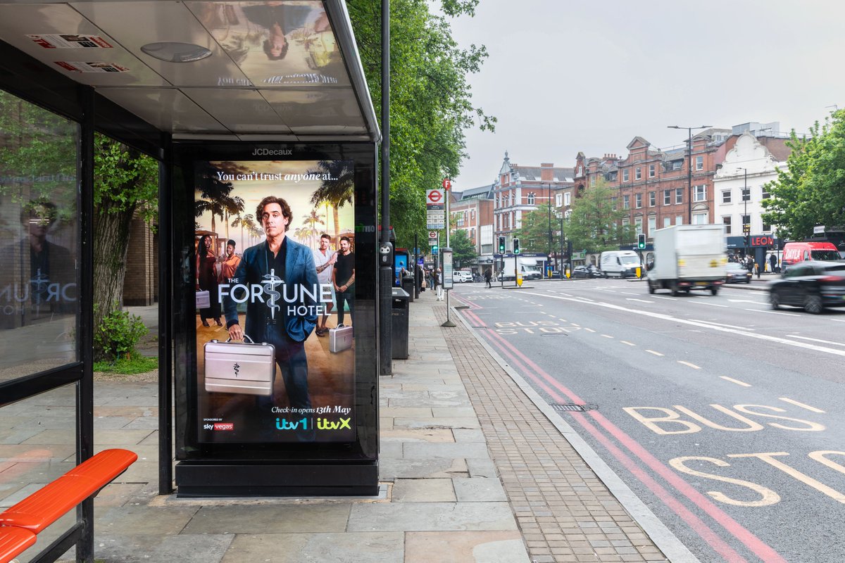 'You can't trust anyone at.... The Fortune Hotel' . @ITV / @ITVX . @JCDecaux_UK . Sponsored by @skyvegas . #ooh #outofhome #advertising #oohmedia #oohadvertising #advertisingphotography