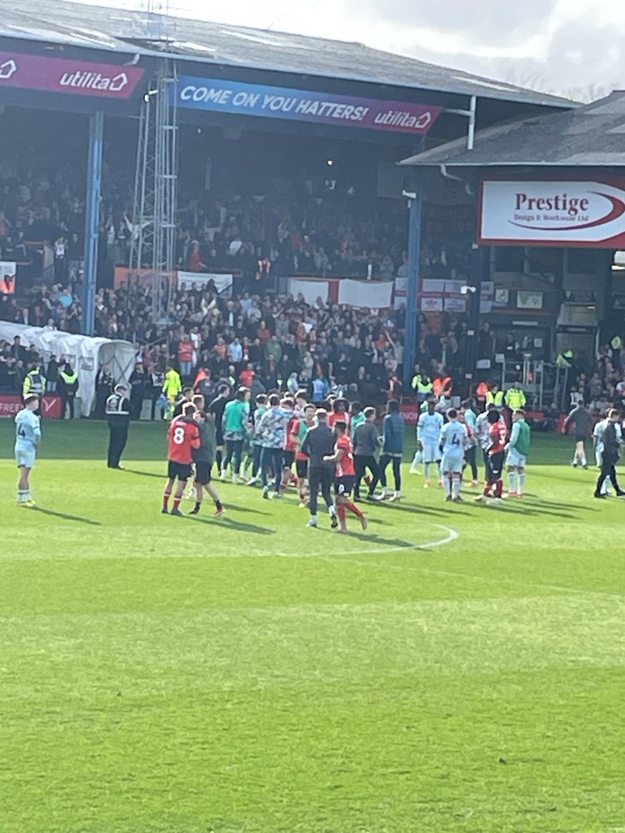 Our sister company @Neville1875_NSP is a proud Business Partner of @LutonTown and we get free tickets for every home match. We put these in a prize draw to award to our team members and Neville Joinery's Sami was a recent winner. Great pictures pitch-side from Sami! #COYH