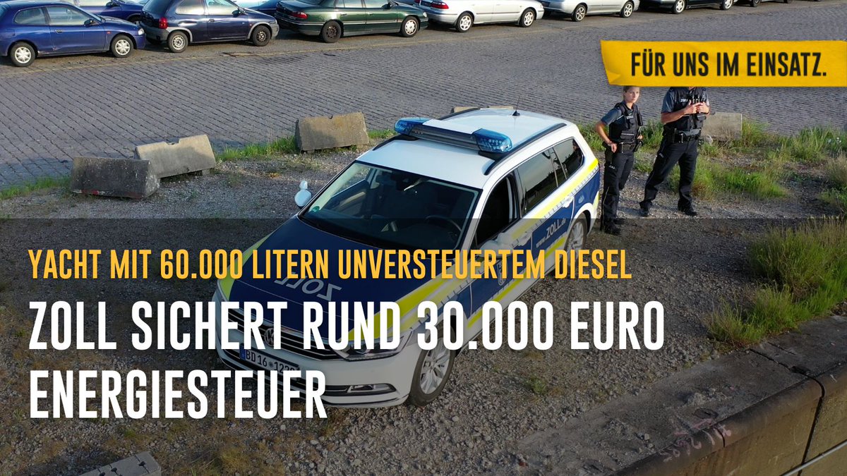 🔍 60.000 Liter #Diesel entdeckte der Zoll bei einer Yacht im Nord-Ostseekanal in Brunsbüttel. ⛽ steuerbefreiter Kraftstoff in 🇳🇱 für gewerbliche Zwecke getankt, fehlende Anmeldung in 🇩🇪 bei Einreise 💰 ~30.000 € #Energiesteuer gesichert presseportal.de/blaulicht/pm/1… #HZAitzehoe