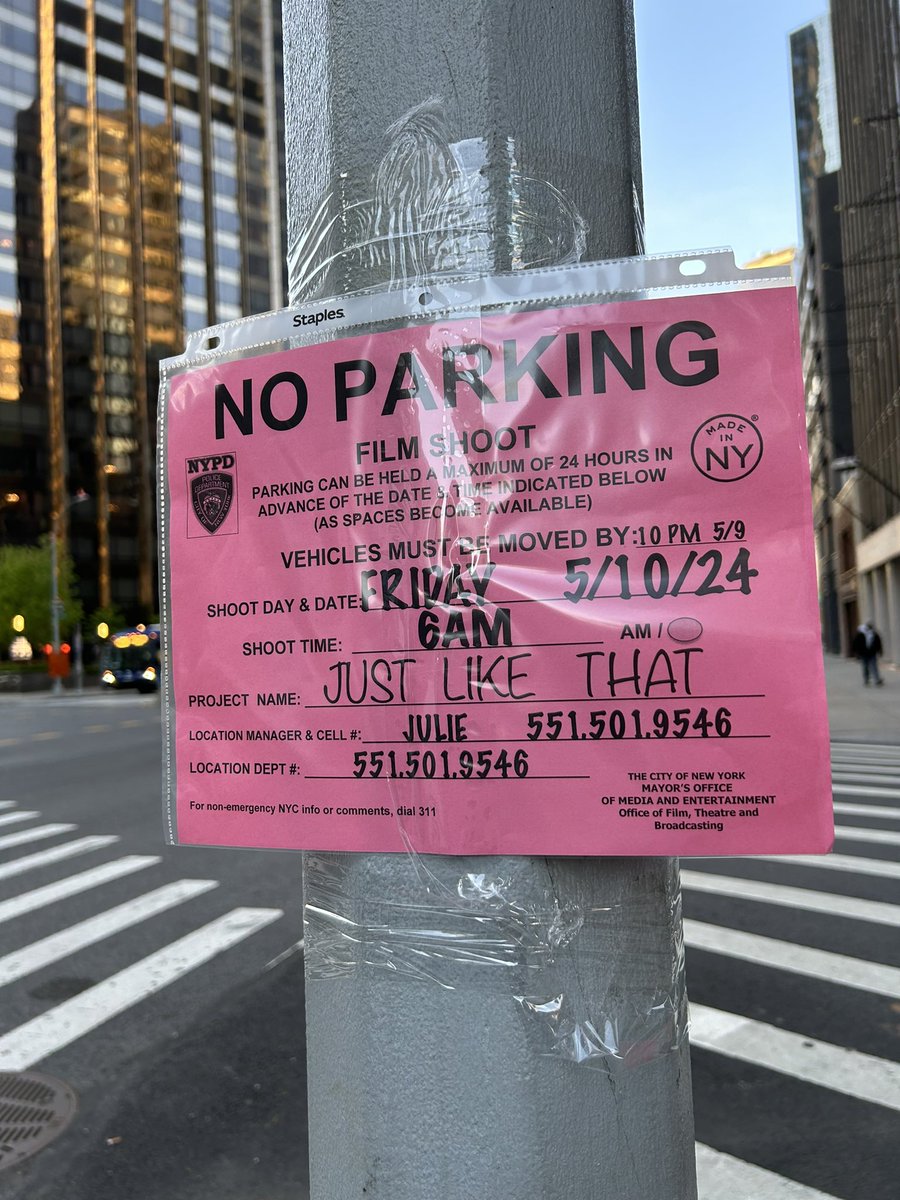 “And Just Like That” will be filming on Friday around 61st St and Broadway!