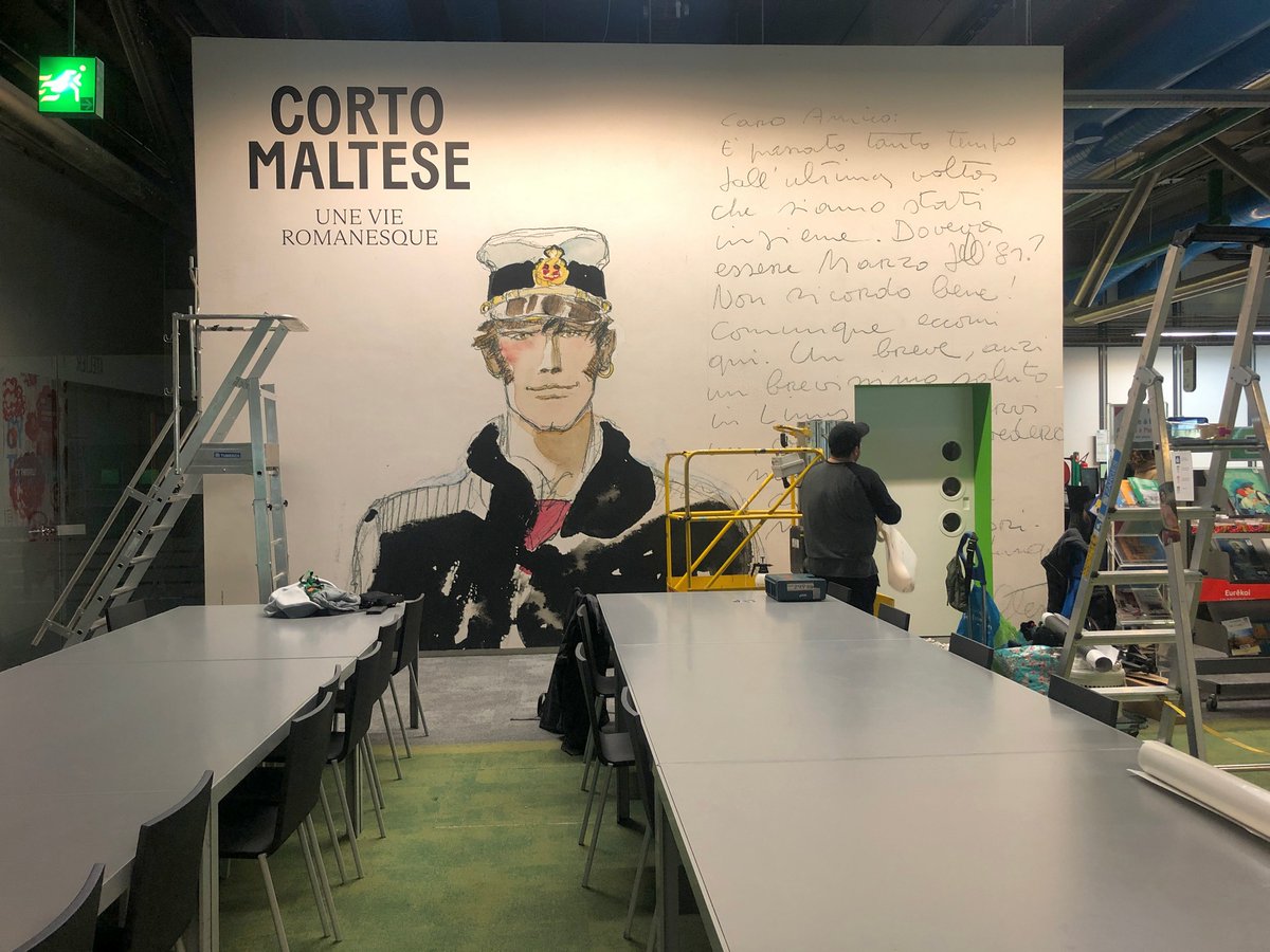 [Expo Corto Maltese🐳] On a très hâte de vous faire découvrir notre nouvelle exposition ‘Corto Maltese, une vie romanesque’ (29 mai-4 novembre) qui, vu l’accrochage (en cours), va être vraiment superbe🤩 #expocorto #expoBpi Dans le cadre de #LaBDàtouslesétages au @CentrePompidou