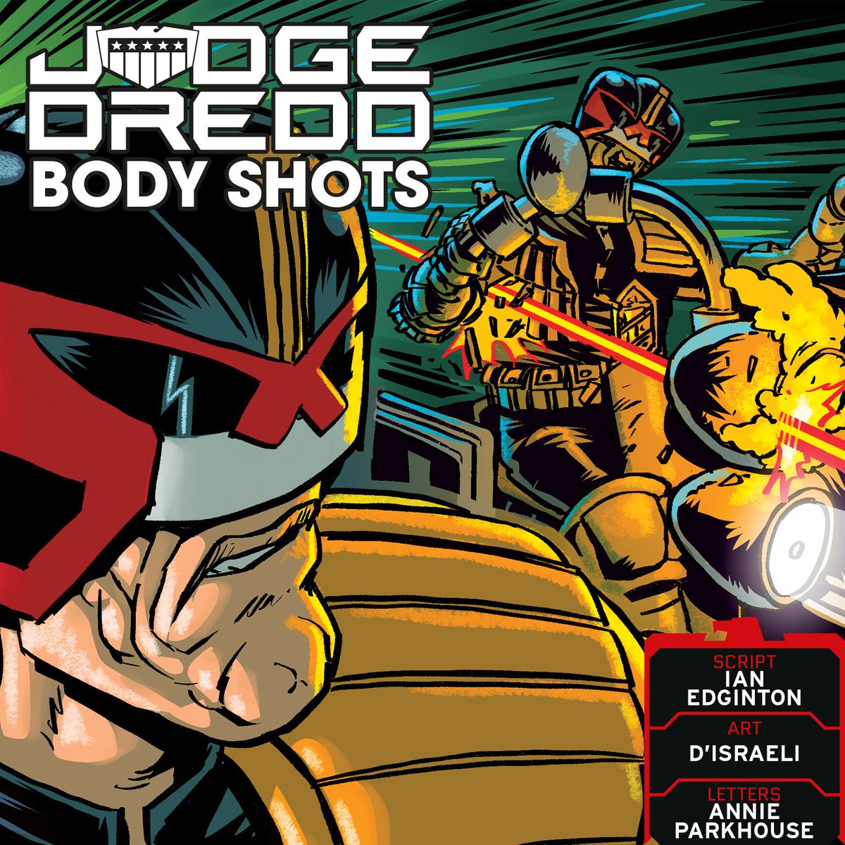 Judge Dredd Megazine 468 is out on 15th May, featuring JUDGE DREDD: BODY SHOTS by: 📝 Script: @IanEdginton ✏️ Art: @disraeli_demon 💬 Letters: Annie Parkhouse Subscribe now ➡️ bit.ly/2Ws04uc h