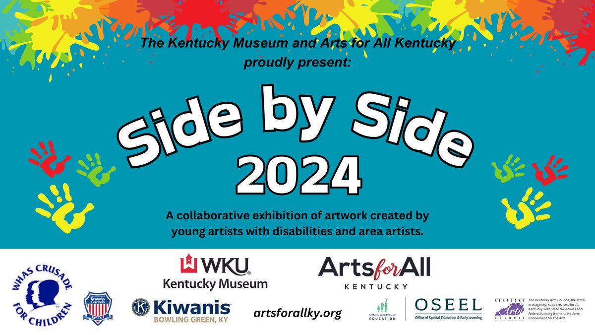 Visit the 2024 Side by Side exhibit—now through June 22, 2024. For 20 years, the Museum has partnered with Arts for All KY to showcase work by area children. @wku @wkupcal @wkuart @artsforallky