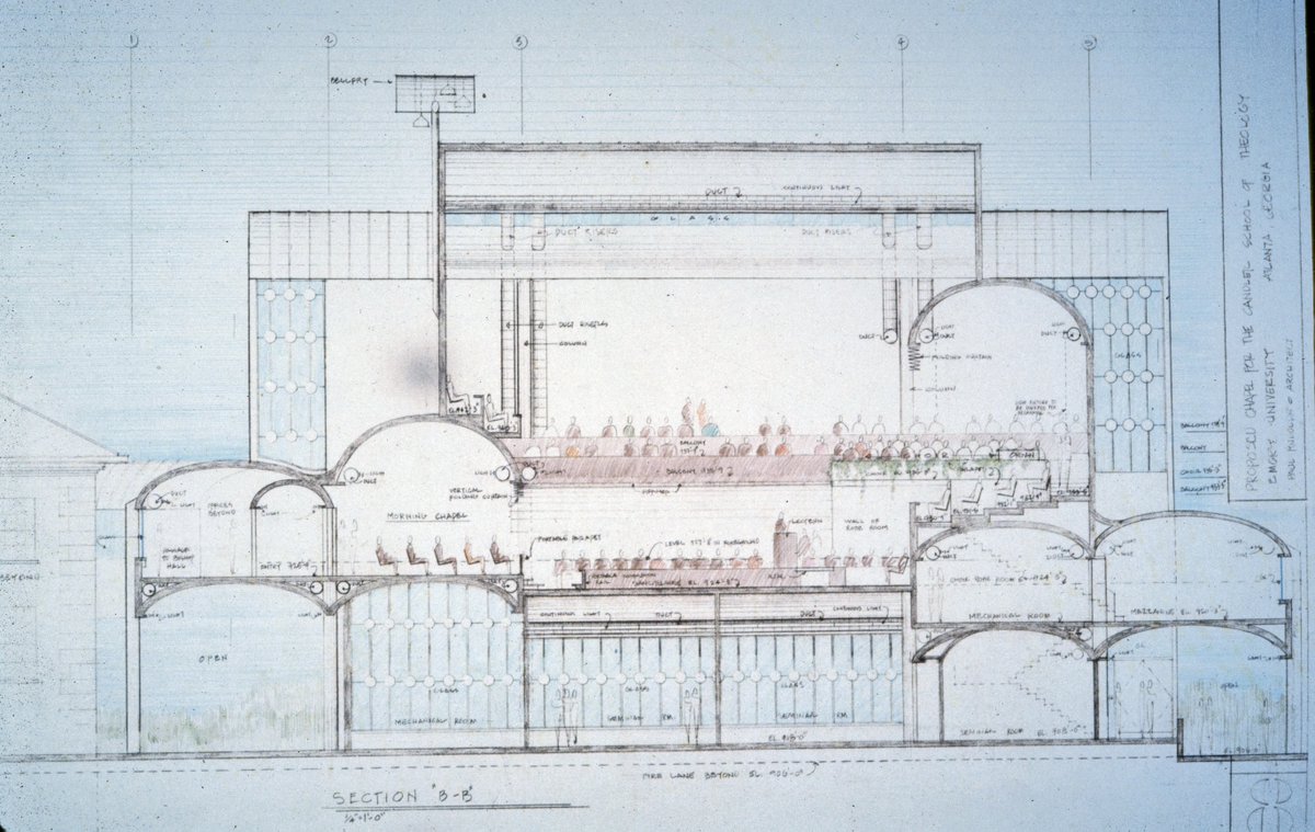 Early proposal for the Cannon Chapel at Emory University in Atlanta, Georgia designed by Paul Rudolph in 1975.⁠ ⁠ #architecture #brutalism #paulrudolph #instagood #건축물 #建築 #architettura #arkitektur #architectuur #pensaernïaeth #архитектура #هندسةمعمارية