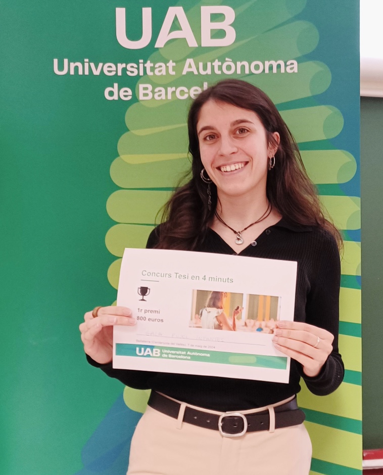 Aurora Ruiz-Herrera (@a_ruizherrera) on Twitter photo 🎉Huge congrats to Gala Pujol (<a href="/gxlapi/">Gala</a>) for winning the first prize 🏆 for communicating science!! We are beyond ecstatic in the lab!! <a href="/IBB_UAB/">Institut de Biotecnologia i de Biomedicina UAB</a> <a href="/uabbiociencies/">Facultat de Biociències UAB</a>
#TesiEn4Minuts
She will be representing <a href="/UABBarcelona/">Universitat Autònoma de Barcelona</a> at the competition organised by <a href="/fundaciorecerca/">Fundació FCRI</a> this summer 🎉Huge congrats to Gala Pujol (<a href="/gxlapi/">Gala</a>) for winning the first prize 🏆 for communicating science!! We are beyond ecstatic in the lab!! <a href="/IBB_UAB/">Institut de Biotecnologia i de Biomedicina UAB</a> <a href="/uabbiociencies/">Facultat de Biociències UAB</a>
#TesiEn4Minuts
She will be representing <a href="/UABBarcelona/">Universitat Autònoma de Barcelona</a> at the competition organised by <a href="/fundaciorecerca/">Fundació FCRI</a> this summer