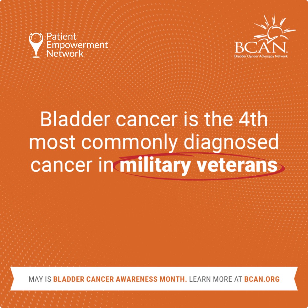May is #BladderCancerAwarenessMonth. @Power4Patients highlights @bladdercanceradvocacynetwork's work. Bladder Cancer, 4th most common in veterans, underscores their health challenges. Let's support those who served. Learn more: ow.ly/3hAX50Rvhuo #SupportVeterans