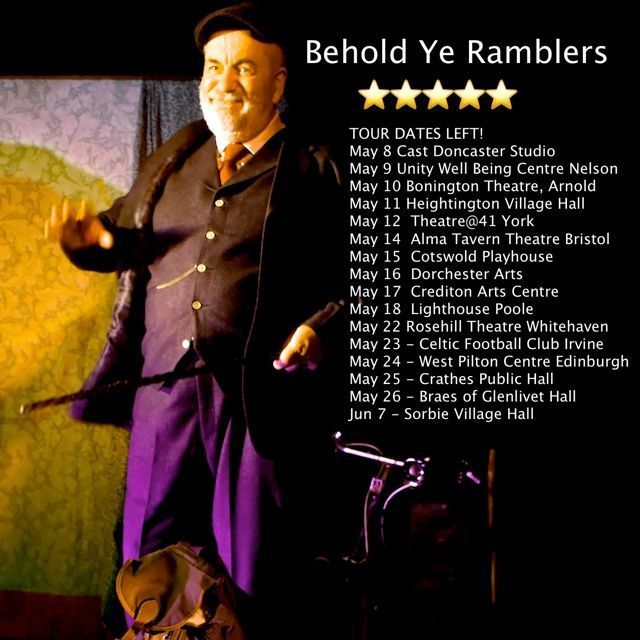 Behold Ye Ramblers final stretch of tour: This week we are at: Wed - @castindoncaster Thurs- Unity Wellbeing Centre Nelson Friday - Bonnington Arnold Saturday - Heighton Village Hall Sunday @ @41monkgate NEXT WEEK Bristol, @DorchesterArts @LighthousePoole