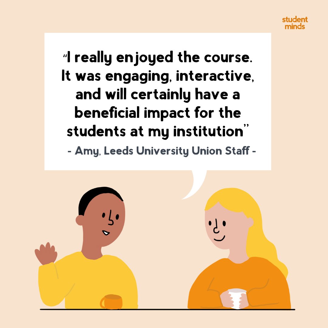 Want to equip your students with the knowledge, confidence, and tools to support their peers and their own mental health whilst at university? Sign up to our training 👉ow.ly/AigM50QrH3R #StudentMentalHealth #MentalHealthTraining #StaffTraining