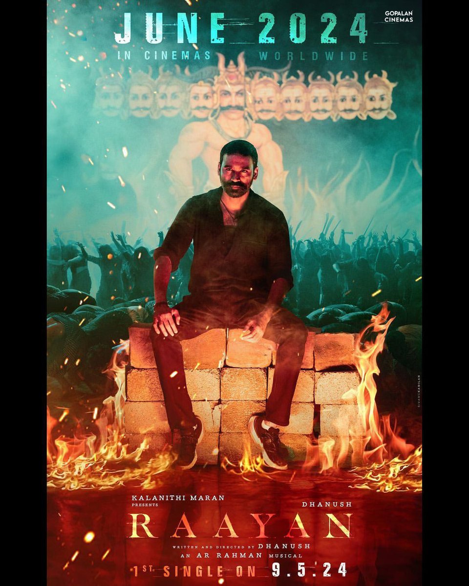 It's time to raise D volume 😉 #RaayanFirstSingle ARRiving on 9th May 🔥 Coming to Gopalan Cinemas in June 2024. . . . #gopalancinemas #gopalan #Dhanush #ARRahman