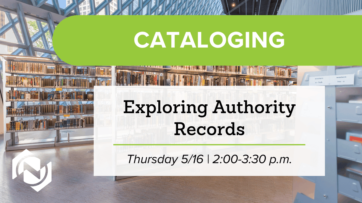 Coming up soon – register now to attend Exploring Authority Records on May 16! 📚 Learn to navigate subject and name authorities, delve into record elements, and explore resources that will enhance your cataloging expertise. Reserve your spot today: loom.ly/NKakkcc