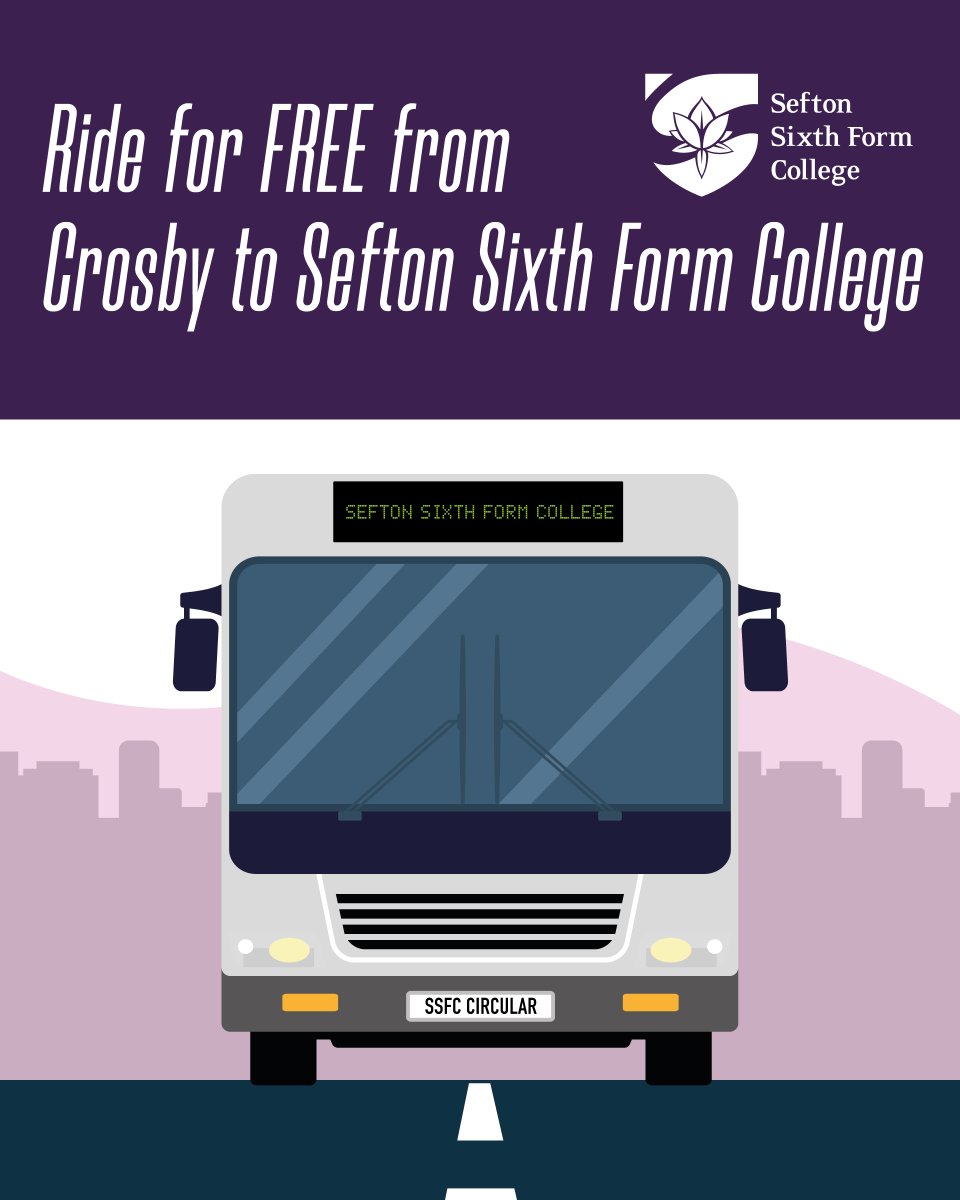 Starting September 2024, Sefton Sixth Form College will have a free bus service for students living in Crosby and surrounding areas!🎉 You can find out more information about the bus service using the link below: 👉 loom.ly/dGHhgfM