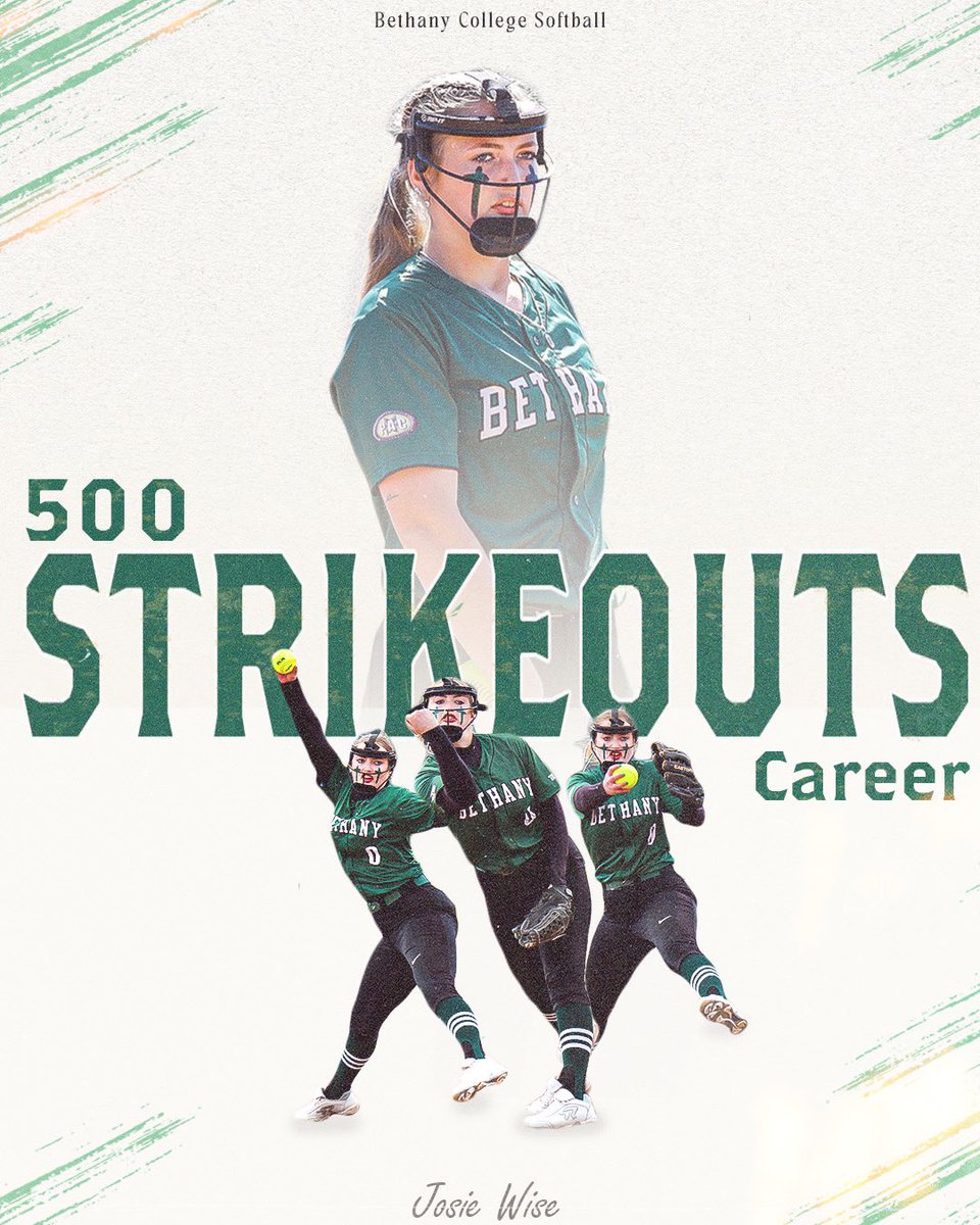 ICYMI: Josie Wise earned her 500th career strikeout on Friday. She currently sits second all-time on Bethany’s career strikeout list.