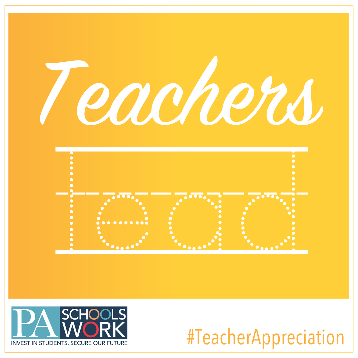 #PASchoolsWork thanks to the leadership of amazing teachers across the Commonwealth. Today is #TeacherAppreciationDay -- help us #ThankATeacher by sharing how a teacher you know is leading their students or their community. #PASchoolSpirit