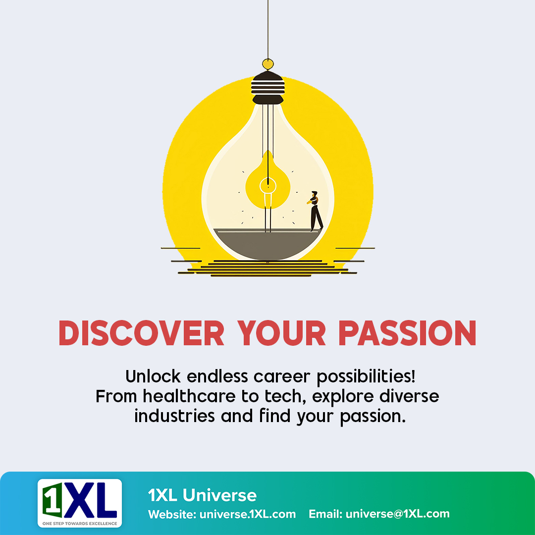 Ready to embark on a journey of self-discovery? 🌟 Explore different career paths and industries to find your true passion. With endless opportunities awaiting, the possibilities are limitless!

#1XLUniverse #1XLExcellence #1XLCommunity #VisualLearning #StudySkills #Brainstorming