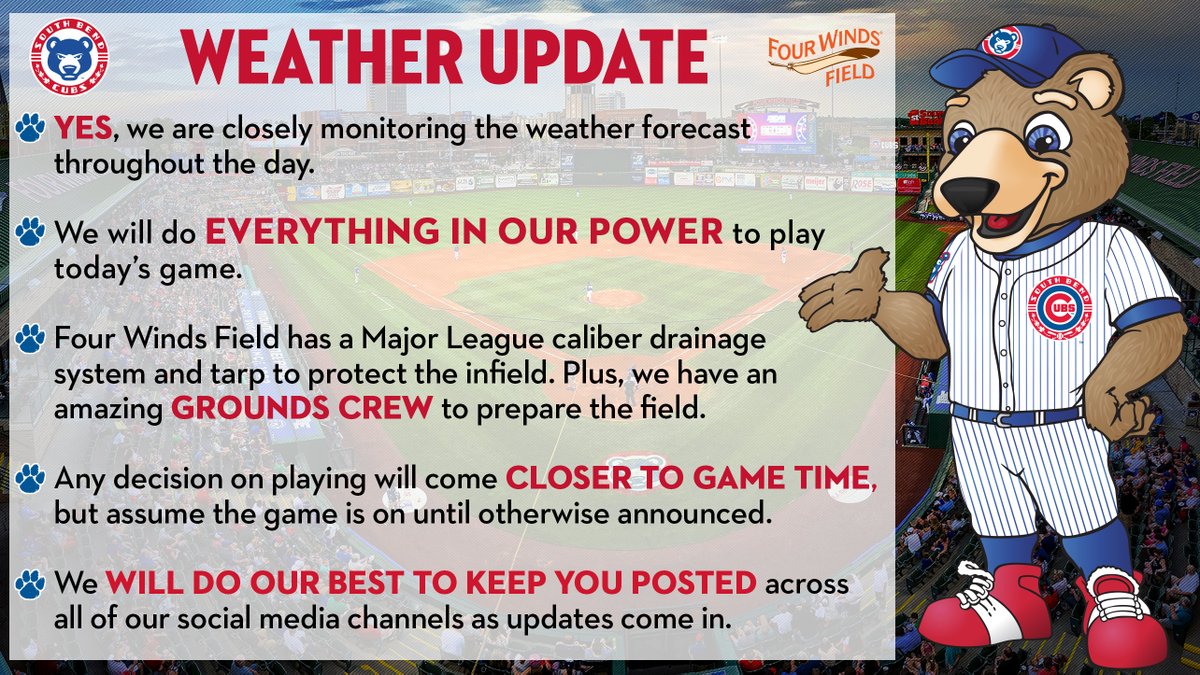 Just a friendly reminder for today. 
We will do everything in our power to play today's game. Any update will be made on our social media channels and website.