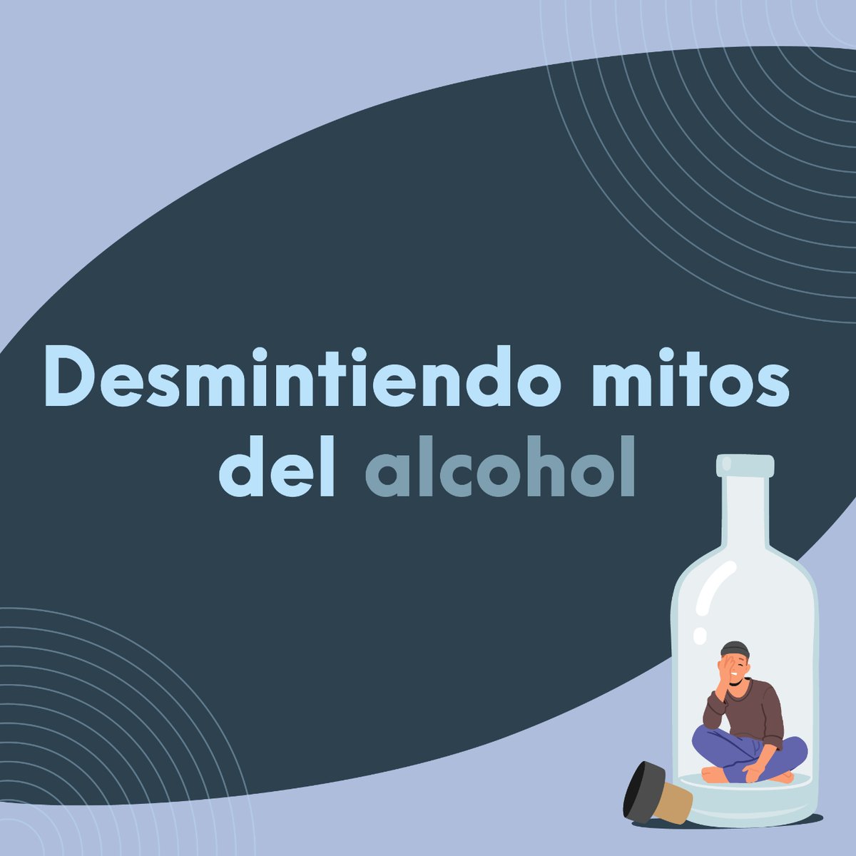 #Alcohol ❌ Mito: Consumir alcohol ayuda a salir de las horas bajas, a superar el cansancio y a estar más animado. ✔️ Realidad: El consumo abusivo de alcohol hace perder el control sobre las emociones. Se produce una mayor fatiga física y se pierde fuerza y coordinación.