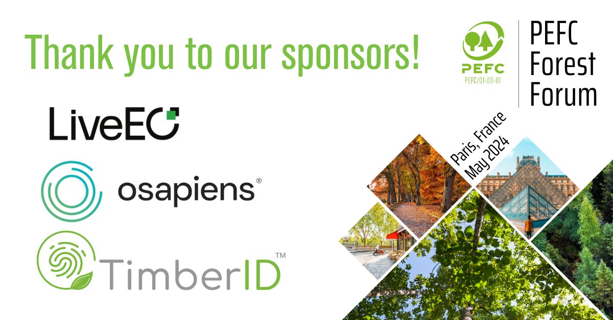 We are delighted to present the sponsors of the 2024 PEFC Forest Forum. @LiveEO_space, @osapiens_ & @deeplaiofficial will present their innovative technologies and solutions on 16 May in Paris. Learn more and register now 👉 pefc.org/pefc-forest-fo… Registration closes tomorrow!