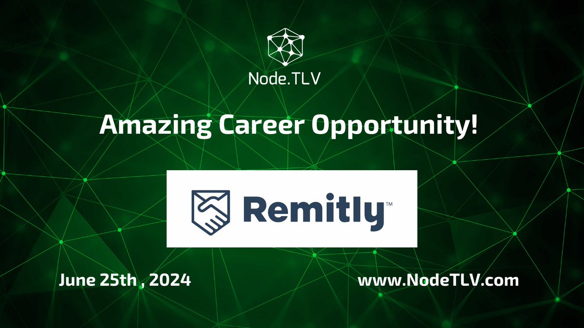 Looking for your next challenge as a Staff Engineer? Check out this great career opportunity by @remitly ! remitly.wd5.myworkdayjobs.com/Remitly_Career… See more job openings at nodetlv.com/jobs #hiring #backenddeveloper #Staffengineer #backendengineer