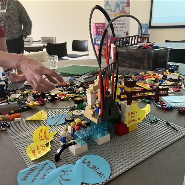 Envisaging an ideal collaborative community at #FESR2024 using the Lego Serious Play method. Part of FESR Day 1 focusing on #collaboration.