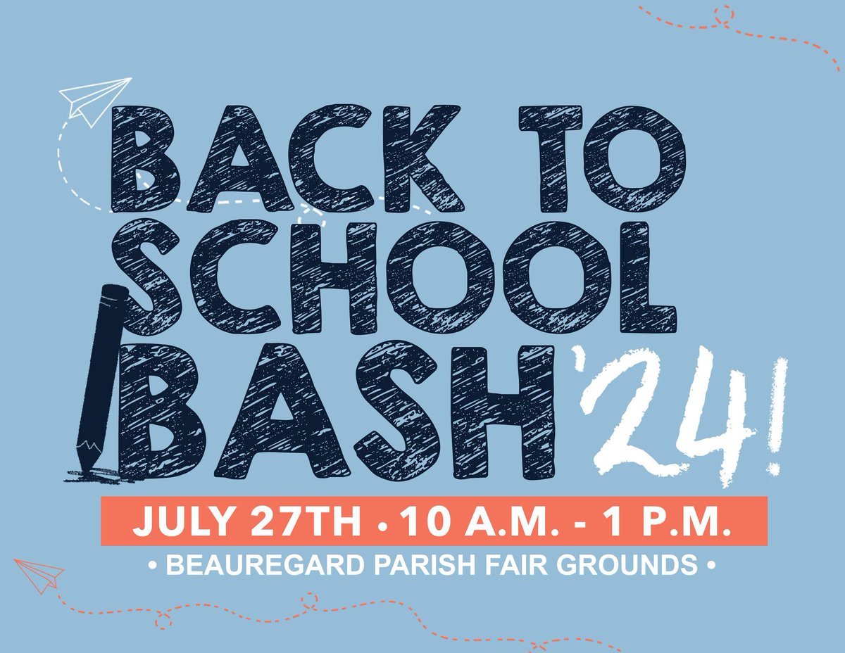 𝐒𝐀𝐕𝐄-𝐓𝐇𝐄-𝐃𝐀𝐓𝐄: The Church International - Rosepine will hold its annual “Back To School Bash” from 10 a.m. to 1 p.m. Saturday, July 27 at the #BeauregardParish Fairgrounds. Watch for more details closer to the date. #deridder