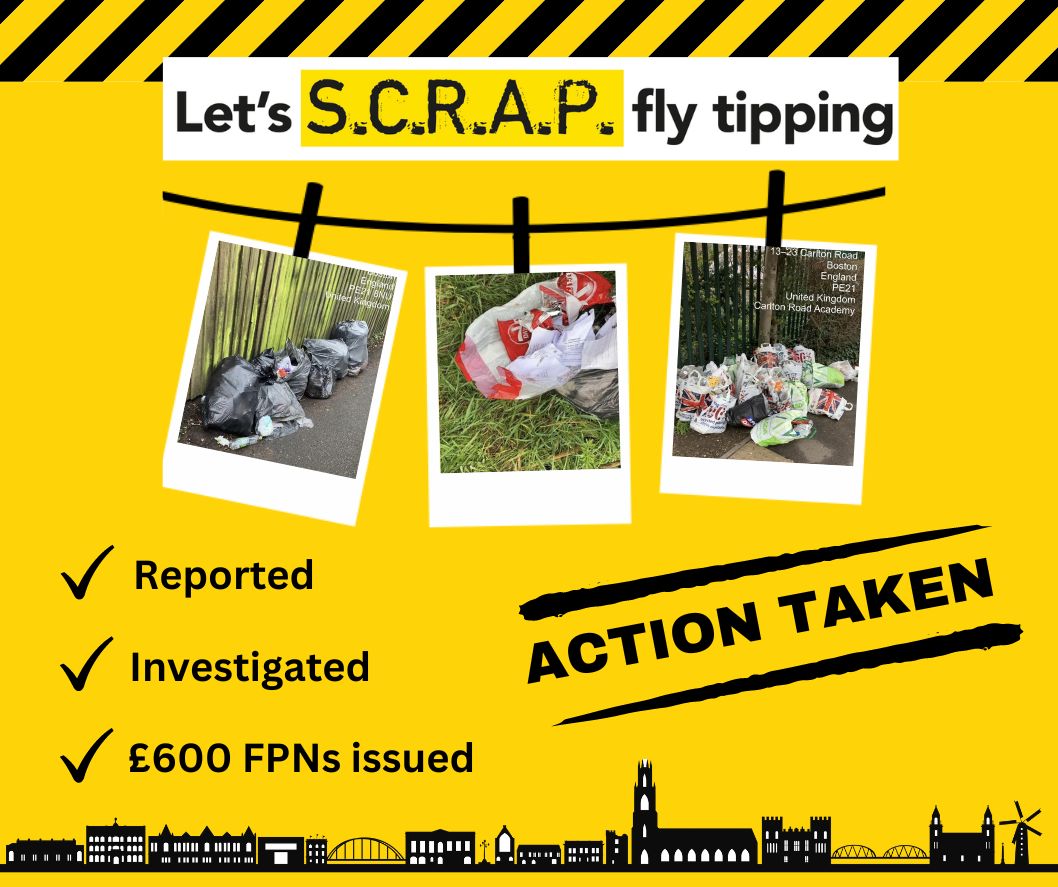 In the last few weeks our Enforcement team issued Fixed Penalty Notices for fly-tipping found in #Boston. 🚯💸 Occupants of local properties in the area were found to be responsible and all received a £600 FPN. 🏡✔️ Spotted a #FlyTip❓ Use boston.gov.uk/report