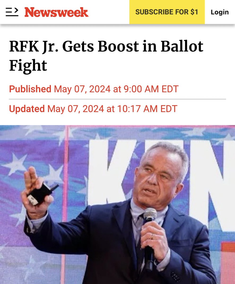 Newsweek poll finds 54% of Americans agree RFK Jr. should be allowed on the ballot in all 50 states, only 13% disagree