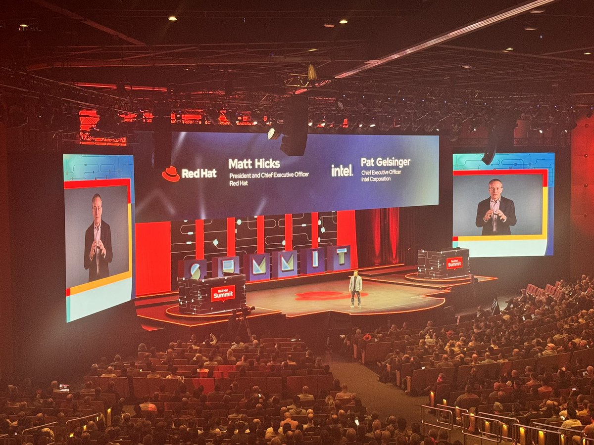 Red Hat CEO Matt Hicks is opening Red Hat Summit, our annual customer & partner conference in Denver, presenting intersection between #opensource and #AI and the acceleration of innovation, academia at the center, and how it unlocks the worlds potential! And, so great partneships…