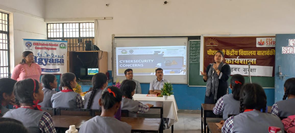 Today a lecture on 'Cybersecurity Awareness among School Children' was given by Dr. Bhaskar Shukla, Principal Scientist,CSIR-CIMAP under the Jigyasa program with the engagement of 60 students at PM Shri Kendriya Vidyalaya, Barabanki.@CSIR_IND @PrabodhTrivedi @CsirJigyasa