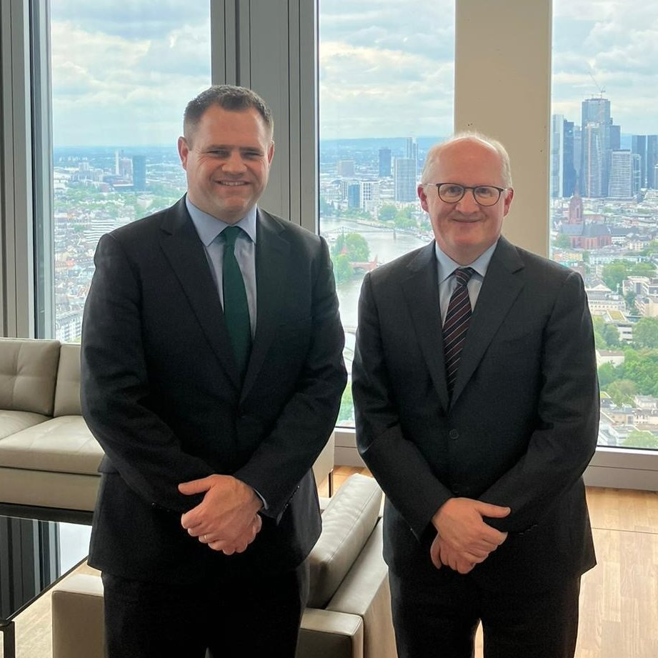 Minister Richmond then travelled to the <a href="/ecb/">European Central Bank</a> where he met with Chief Economist, Mr. Philip Lane, for a wide ranging discussion on recent economic developments and outlooks, as well as ongoing cooperation.