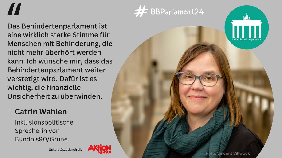 Auch @CatrinWahlen von der @GrueneFraktionB unterstützt uns seit langem. Sie hofft, dass das #BBParlament auch langfristig finanziell auf stabile Beine gestellt wird. #Berlin #Politik