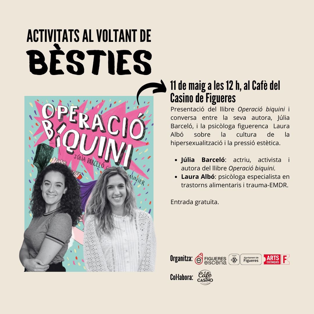 Aquesta setmana a #Figueres debatem sobre: ➡️ Energies renovables amb l’espectacle #Solar de @MosMaiorum_art i activitats sobre la temàtica 🌎 ➡️ Pressió estètica amb #Bèsties de @SixtoPazTeatre i una xerrada amb @Barcelo_neta i la Laura Albó👙 +info figueresaescena.cat