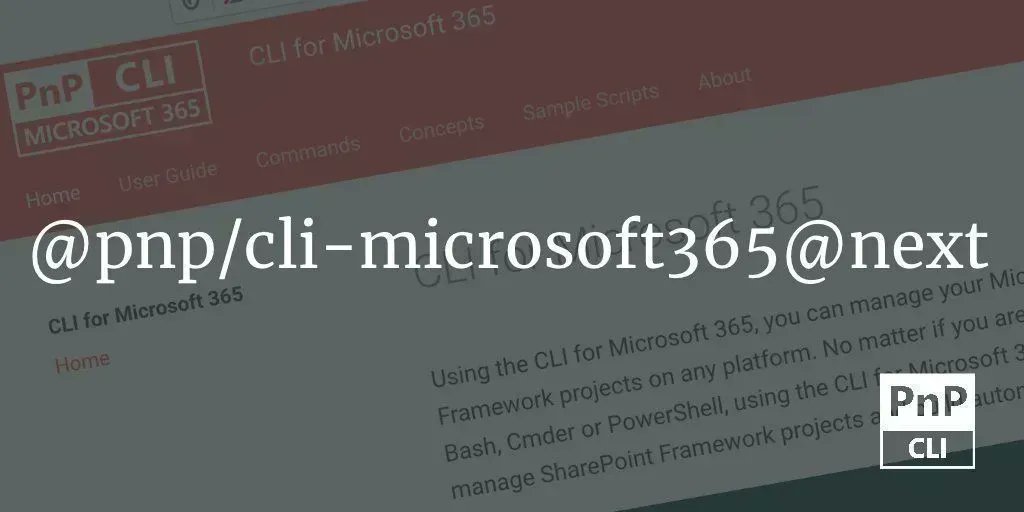 📣 New #CLIMicrosoft365 beta with new command for batch removing #SharePoint list items and more updates.

⚙️Try: `npm i -g @pnp/cli-microsoft365@next`.

📖 Release notes: pnp.github.io/cli-microsoft3…

#Microsoft365dev