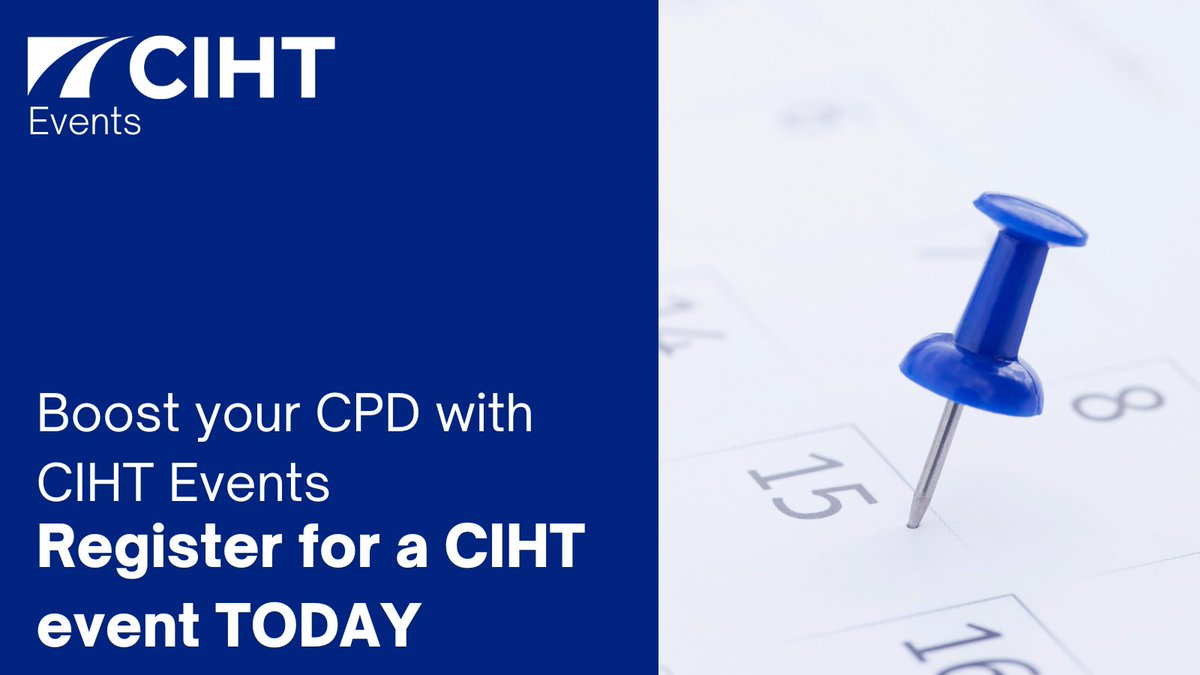 Getting your CPD in couldn't be easier, with CIHT's upcoming events. Discover all our forthcoming events and secure your place TODAY!!! ciht.org.uk/events-listing/