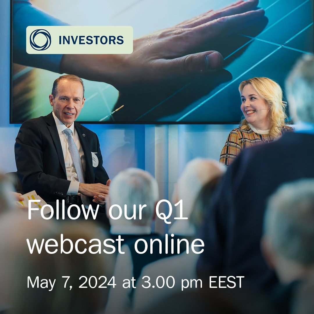 Watch our live result webcast hosted by CEO Heikki Malinen and CFO Pia Aaltonen-Forsell at 3.00 pm EET here - outokumpu.videosync.fi/q1-2024