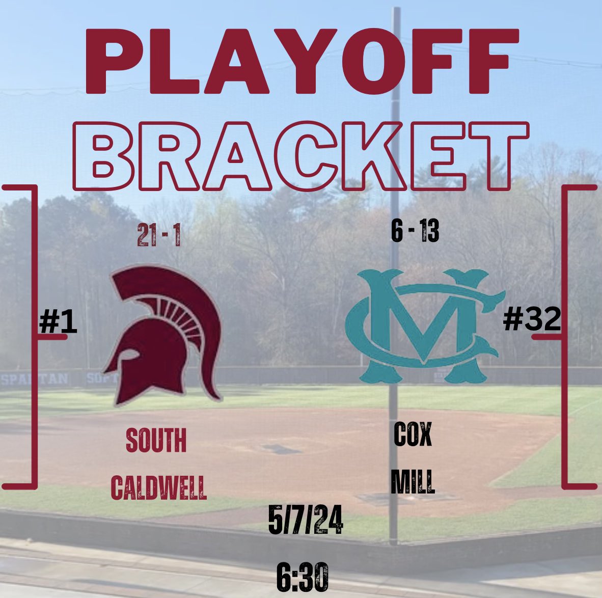 ⚾️🥎Home Playoff Gameday🥎⚾️ Come out and support both baseball and softball in the 1st round of the 2024 NCHSAA playoffs tonight! Baseball hosts Alexander Central at 7PM and softball hosts Cox Mill with first pitch scheduled for 6:30PM! #ALLIN