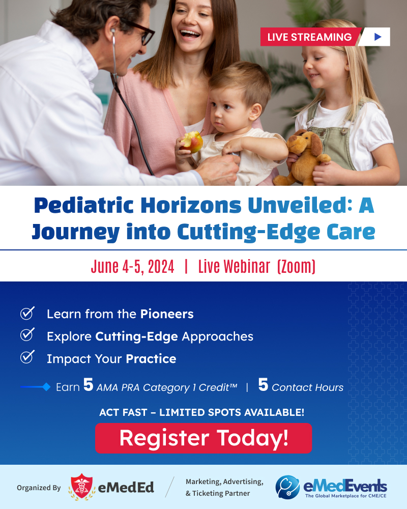 🌟Take part in shaping the future of pediatric healthcare at the live webinar - Pediatric Horizons Unveiled: A Journey into Cutting-Edge Care

Enroll now : bit.ly/3OUTh9N

#pediatrician #Pediatrics #PediatricHealth #Webinar #Medicine #eMedEd #eMedEvents