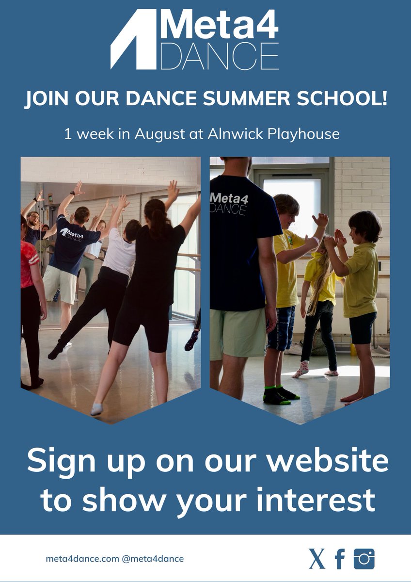All the info on our summer school can now be found on the website. Please sign up to register your interest for this August 👉 meta4dance.com/summer-school2… ages 6 -1 3 years old.