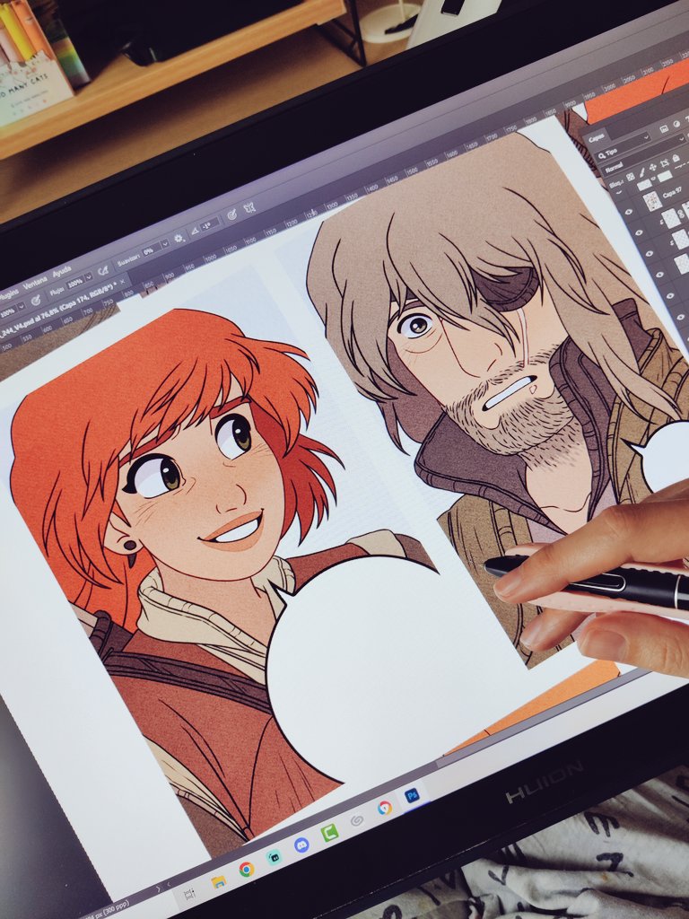 I'm really enjoying drawing this Thursday's page ✨ Love them so much! 😭💖 #webcomic