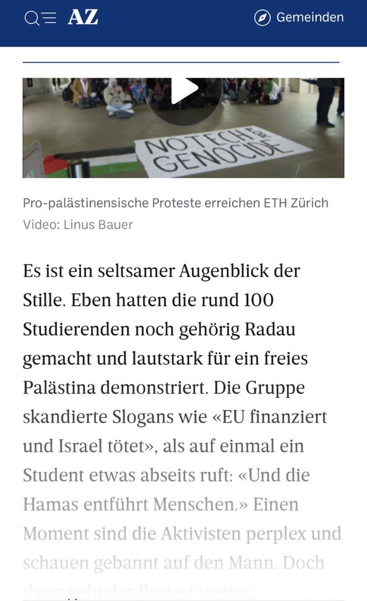 Ein Aktiver der @JSUDeutschland klärt hundert „pro-palästinensische“ Studenten in Zürich auf.