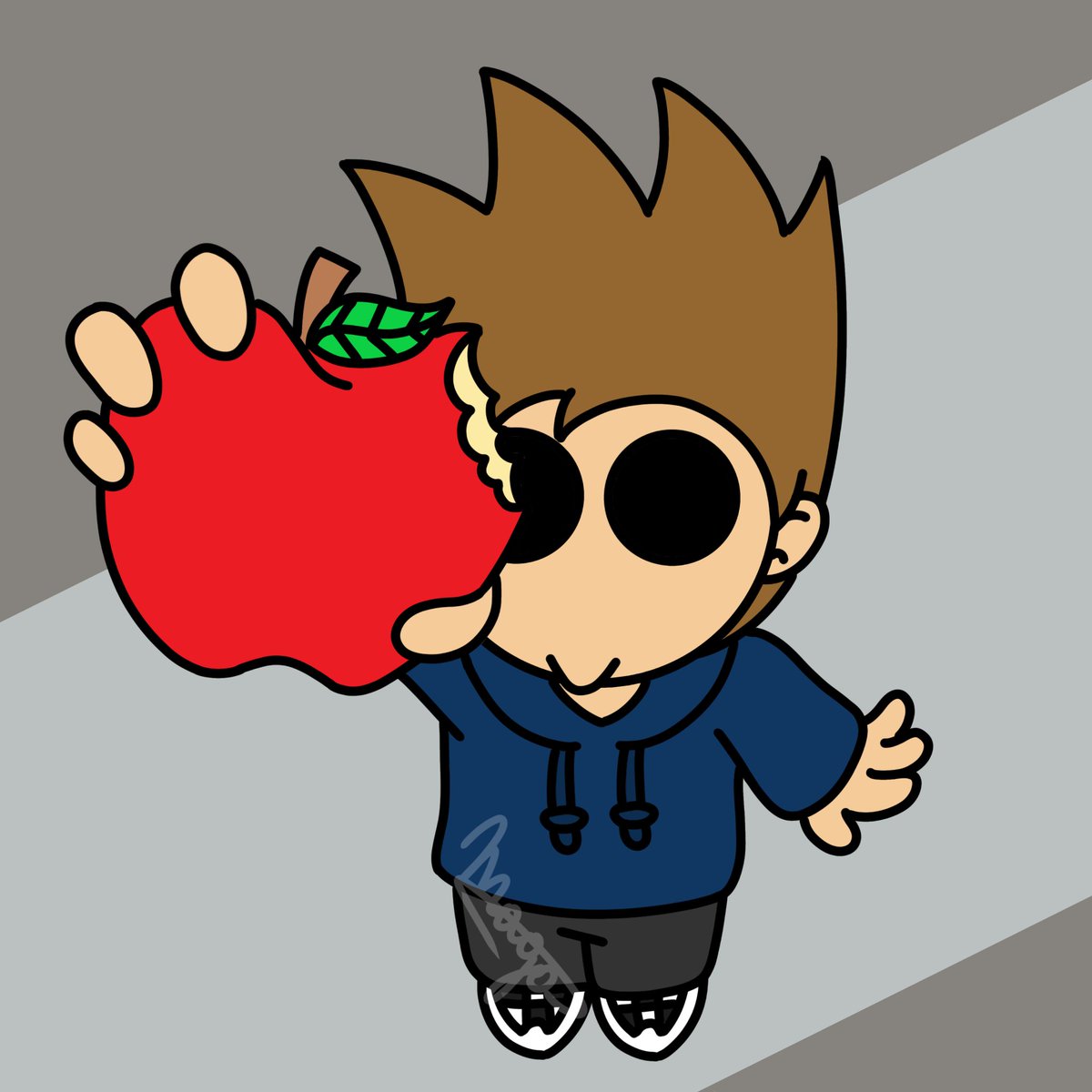 Little Tom shares his apple with you, will you?  
#eddsworld #eddsworldfanart #Eddsworldtom