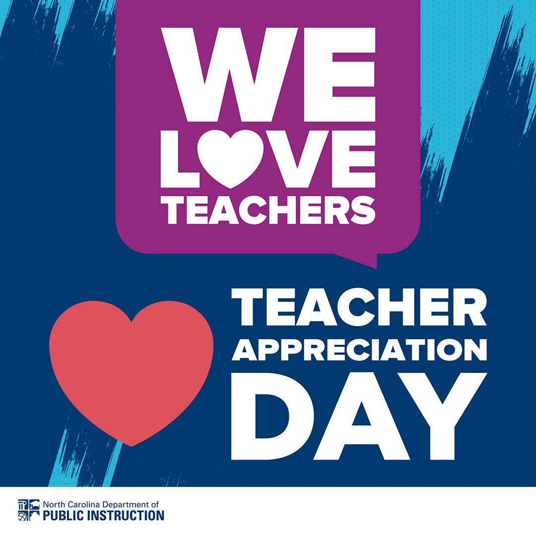 On this Teacher Appreciation Day, we thank all the extraordinary North Carolina teachers for the work they do in making a positive difference in the lives of their students! #TeacherAppreciationDay #ThankATeacher