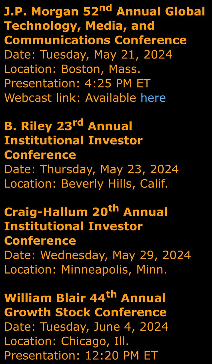 $ENVX …. 👀 Enovix conf schedule just released. I suspect that investors will be blown away by the “Unit Economics”, execution, technology and path to scaling revenue.