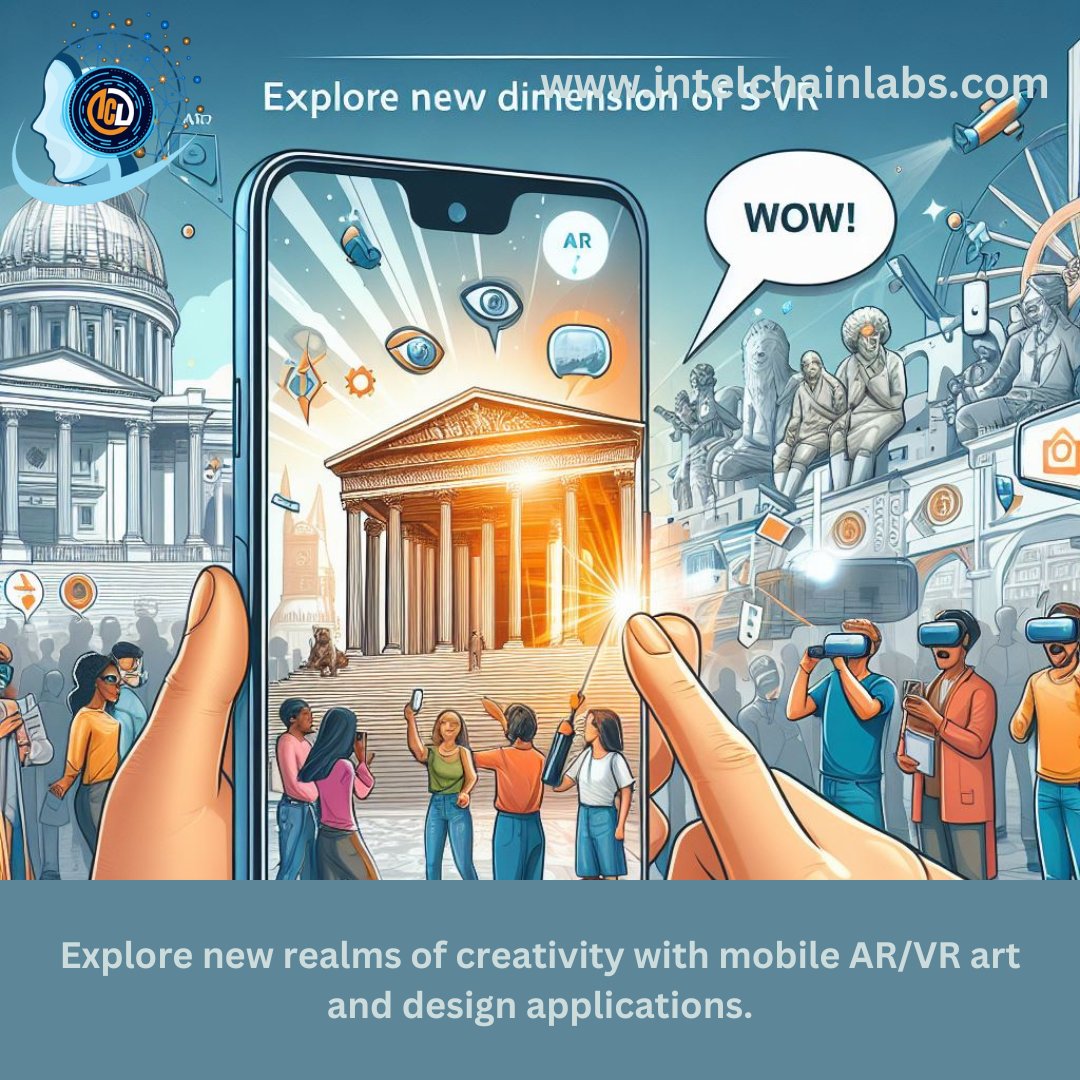Explore new realms of creativity with mobile AR/VR art and design applications. Intelchainlabs enables artists and designers to unleash their creativity in virtual space, opening up endless possibilities for expression. 
🔗 Learn more: intelchainlabs.com/services/mobil…
#AR #VR #art #design