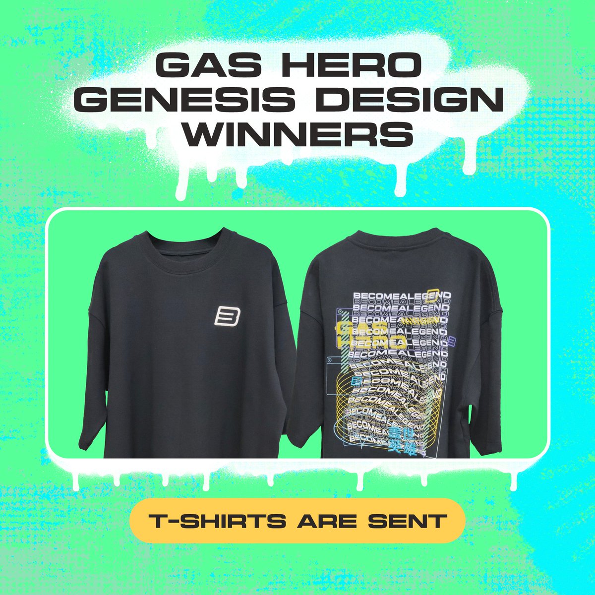 GasMo 💚 We're excited to announce that T-Shirts awarded to winners of the #GasHeroGenesis UGC contest have been shipped ✅ Please note: Some regions will take longer than others to receive the items. Thank you for your patience! If you received a T-Shirt, share a pic in the…