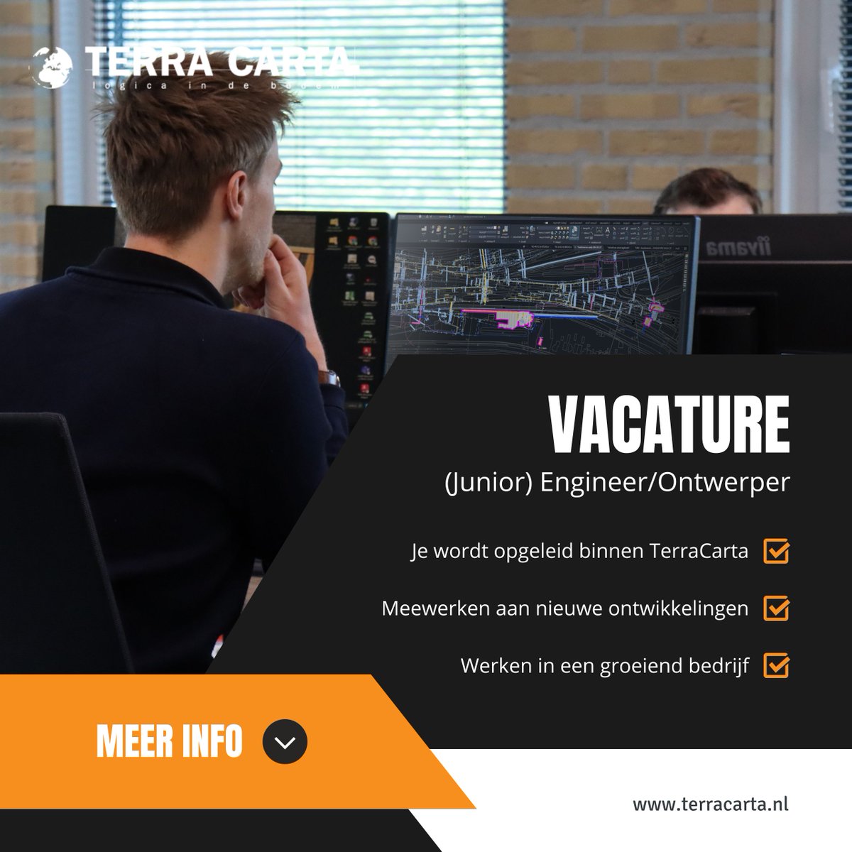 VACATURE I (Junior) Engineer/Ontwerper

Wegens uitbreiding staat deze vacature weer open! In overleg is het mogelijk om zowel in Den Bosch als in Hoogeveen op kantoor te werken. Wie o wie komt ons team versterken? lnkd.in/eRvUNyHi