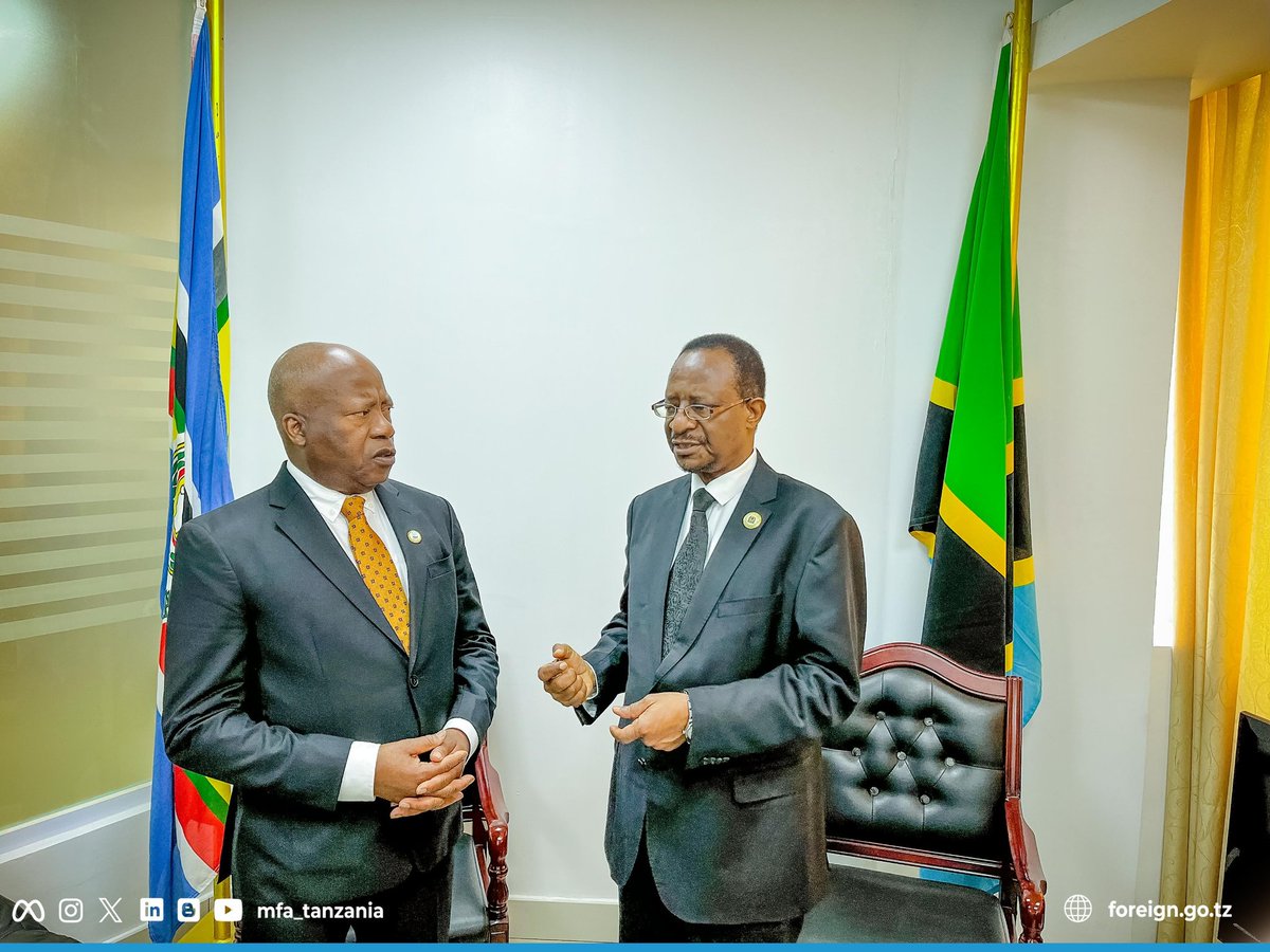 Deputy Permanent Secretary for the @mfa_tanzania, Ambassador Said Mussa engaged in discussions with the Executive Secretary @_ICGLR, Ambassador Joao Caholo. The two exchanged views on peace and security in the Region while Tanzania promised full support to the @_ICGLR endeavour