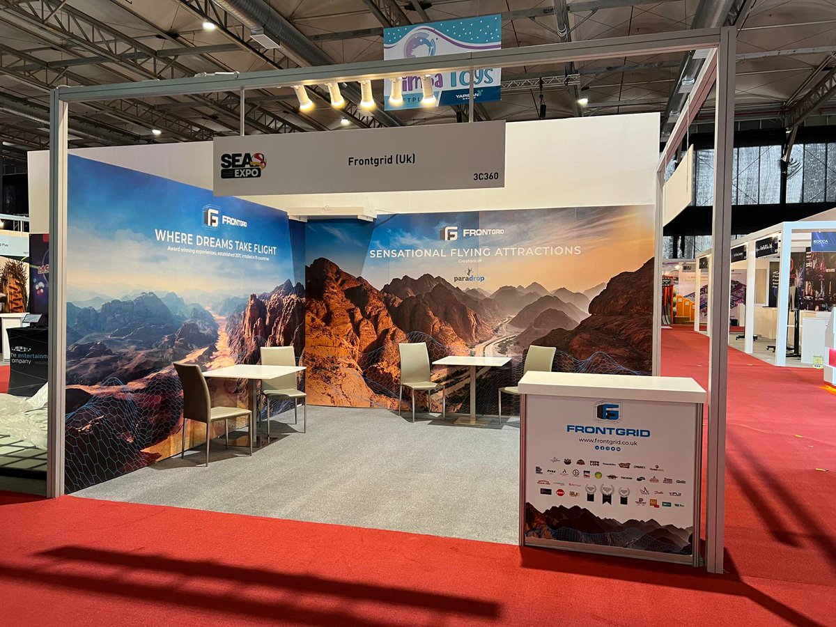 frontgrid's tweet image. And we&apos;re all set up, ready for #SEAExpo! 
Come visit Frontgrid at booth 3C360

 #virtualrealitygames #virtualrealityarcade