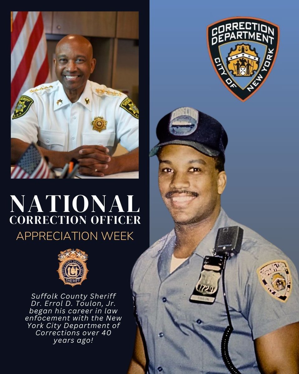 In honor of Correction Officer Appreciation Week, we salute Suffolk County Sheriff Errol D. Toulon, Jr. for his dedication to public service.