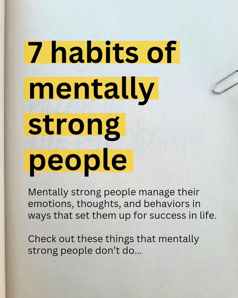 7 habits of mentally strong people: