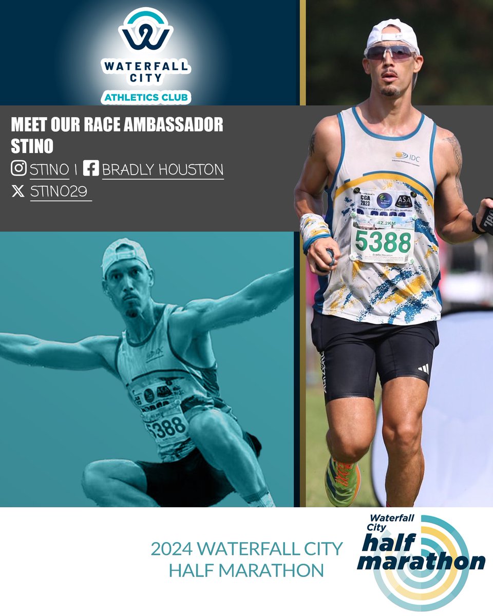 Introducing our Race Ambassador, the cheerful @stino29 
We’re so ready to JUMP HIGH with you🎉
Click the link: waterfallcityac.co.za 
to enter and jump high together with us at the #WaterfallCityHalfMarathon

#WaterfallCityHalfMarathon2024
#Reakitima
#BlueWave
#WCAC
#AreyengMOA